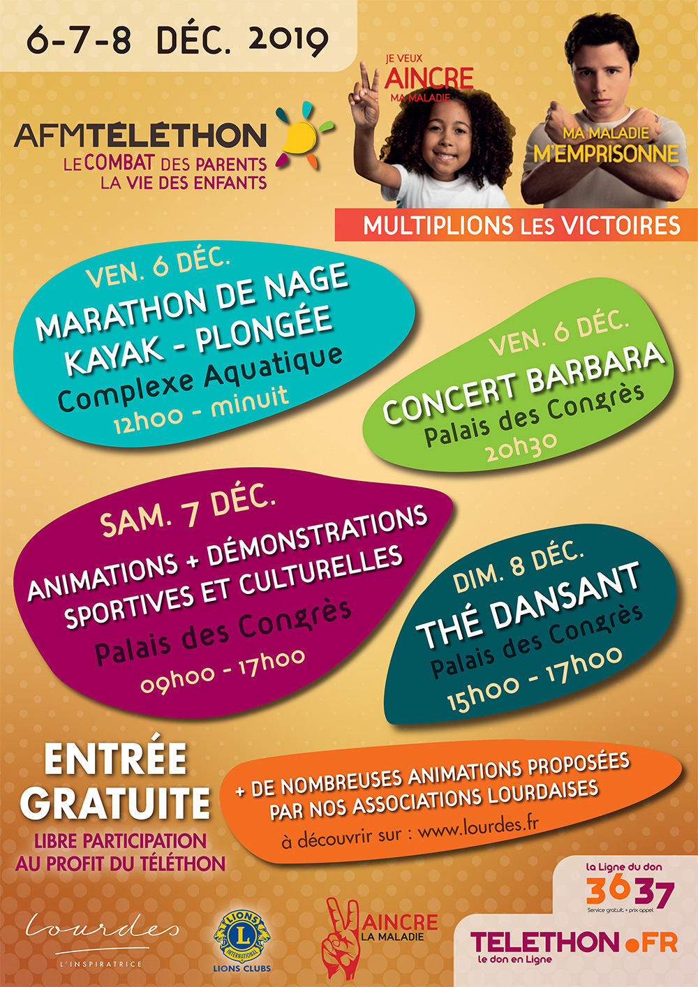 Téléthon à Lourdes, 6, 7 et 8 décembre 2019 Les infos de Lourdes et